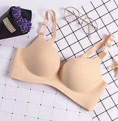 Гладкий базовий бюстгальтер push up, Безшовний бюст, Ліфчик з пуша-пом універсальний 70A