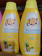 Forea kids shampoo & shower шампунь гель для душу для дітей з екстрактом ананаса та ківі 2в1 500ml