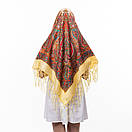 Українська хустка з тороками 120х120см Кремова, фото 4