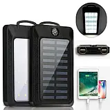💙Повербанк PowerBank 20000 mAh №5 808 з сонячною панеллю, компас, ліхтар 20LED Чорний, фото 6