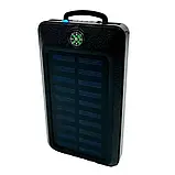 💙Повербанк PowerBank 20000 mAh №5 808 з сонячною панеллю, компас, ліхтар 20LED Чорний, фото 8