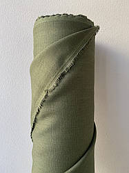 Оливкова сорочково-платтєва лляна тканина, 100% льон, колір 578