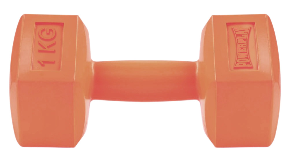 Гантель композитна PowerPlay 4124 Hercules 1 кг. Помаранчева (1 шт.) HS PP_4124_1kg SP