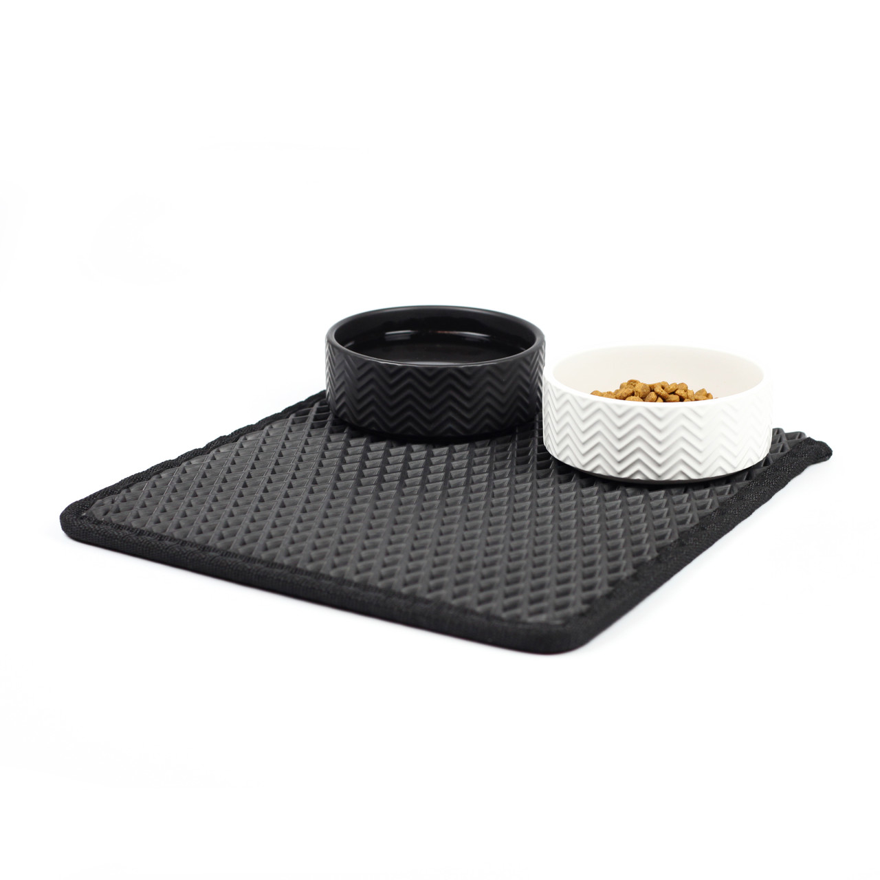 Килимок двошаровий для мисок та котячих лотків (туалетів) "CAT IN BOX" EVA Cat mat 33х30 см чорний