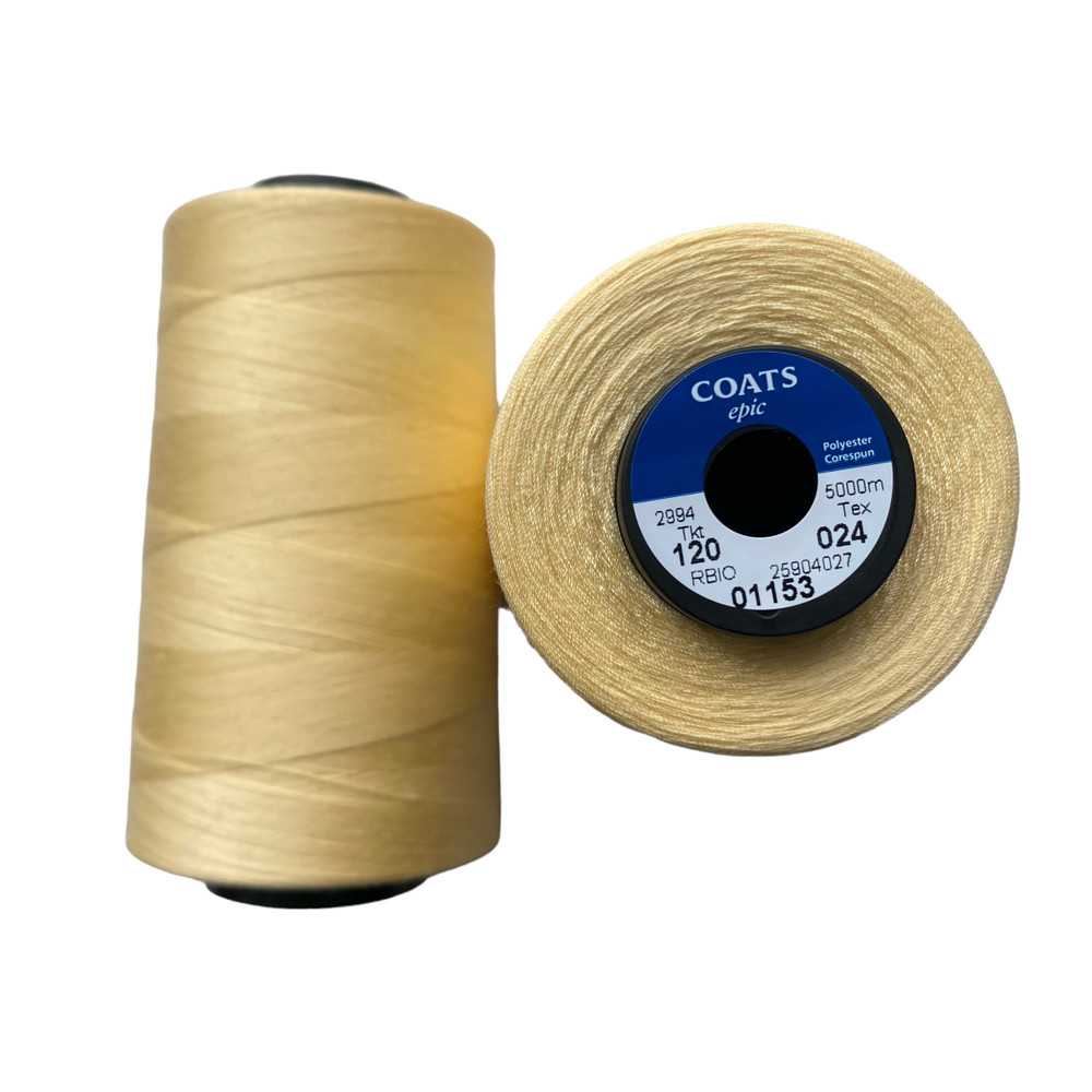 Нитка армована для шиття Coats Epic 01153/120/5000м жовтий пастельний