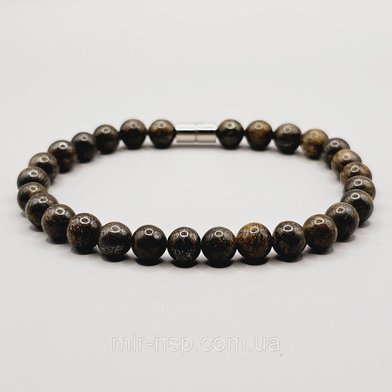 Браслет натуральний бронзит 6 мм., фото 1