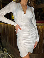 Шикарное женское эффектное платье с драпировкой Сбоку потайная змейка Микродайвинг 42-44;46-48 Цвет 3