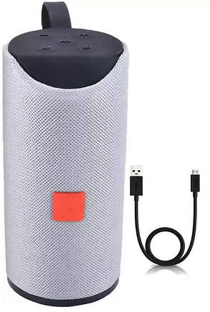 Портативна Bluetooth колонка TG-113 бездротова переносна колонка з вологозахистом бумбокс Сіра, фото 3