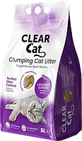 Бентонітовий наповнювач для котячого туалету CLEAR CAT 5 л - лаванда