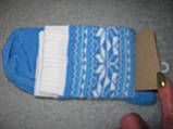 Шкарпетки жіночі Amiga теплі зимові на махрі розмір 23-25 (36-40) блакитні з білим зимовий візерунок, фото 2