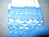 Шкарпетки жіночі Amiga теплі зимові на махрі розмір 23-25 (36-40) блакитні з білим зимовий візерунок, фото 3