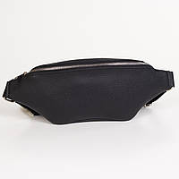 Бананка мужская кожаная сумка на пояс черная LQ 806510