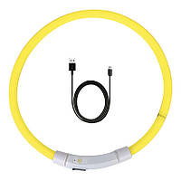 LED USB нашийник для собак і котів круглий M 50 см - жовтий