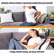 Масажний килимок Easyfit з подушкою (аплікатор Кузнєцова) Чорний з білим, фото 4