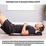 Масажний килимок Easyfit з подушкою (аплікатор Кузнєцова) Чорний з білим, фото 5