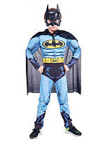 Костюм Бэтмена с мышцами для мальчика Рост 120-130 см