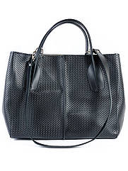 Шкіряна сумка чорна Lux 6759-11