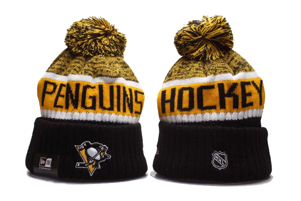 Вязаные зимние шапки с логотипами NHL Pittsburgh Penguins