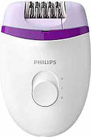 Епілятор Philips Satinelle Essential дисковий, від мережі, пінцет.-20, сух., біло-фіолетовий (BRE225/00)