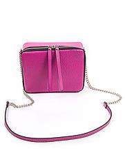 Жіночий клатч на блискавці натуральна шкіра колір фуксія