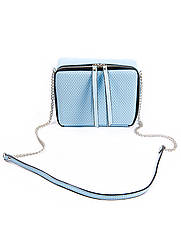 Шкіряний жіночий клатч лазурного кольору