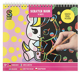 Скретч-книга 20х24см, 10 аркушів + ручка GRAFIX