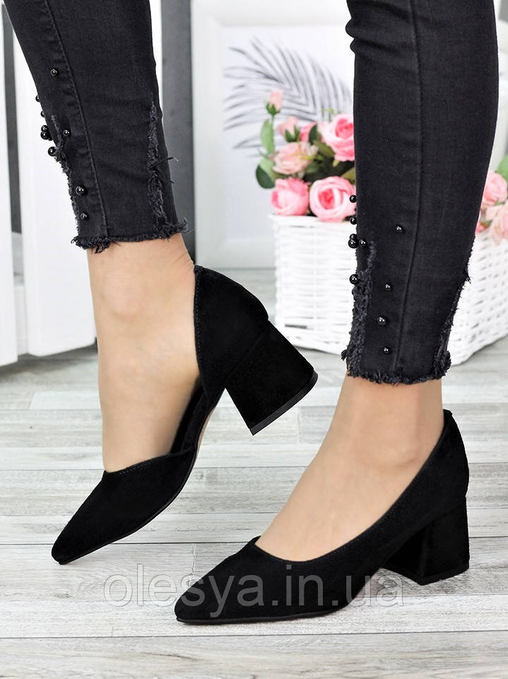 Туфлі човники жіночі чорна замша Laura тм SOLLORINI, фото 1