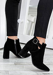 Ботильйони жіночі чорна замша тм SOLLORINI р.36- 40