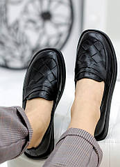 Туфлі лофери чорна шкіра Twist 7809-28.