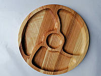 Деревянная порционная доска менажница (ясень) 35 см