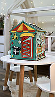 Бізібудинок дерев'яний для дітей  " Цирк" 41х35х35 см зелений, фото 7