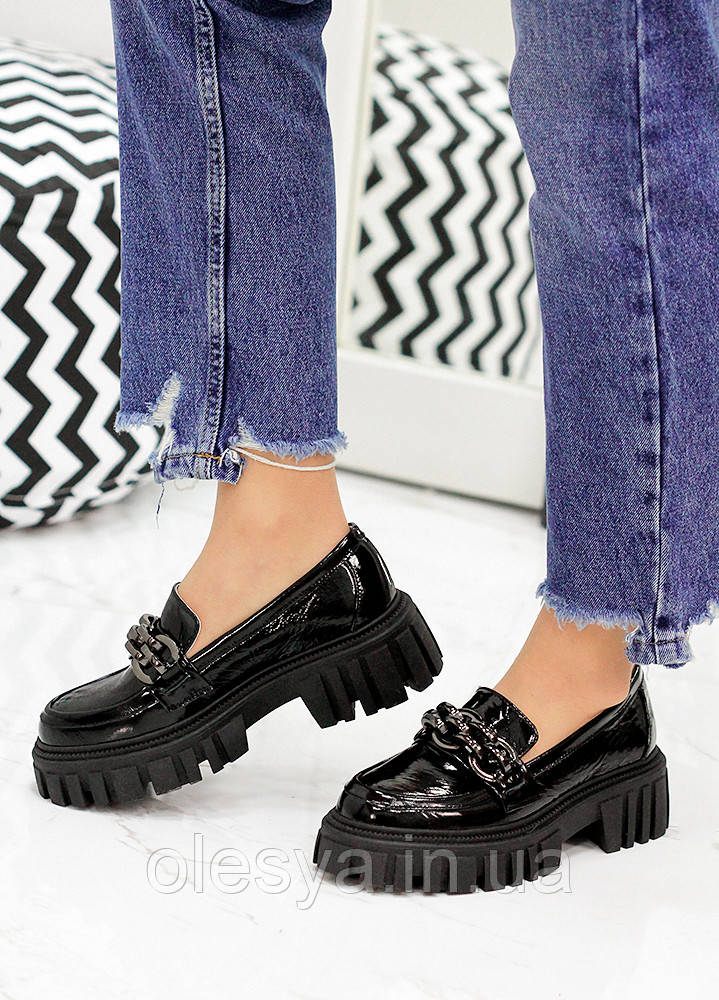 Туфлі жіночі лофери чорні тм SOLLORINI, фото 1