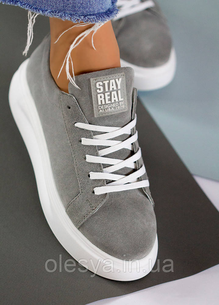 Кеды STAY REAL серая замша р. 36-41