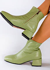 Ботильйони оливка шкіра натуральна тм SOLLORINI р. 40