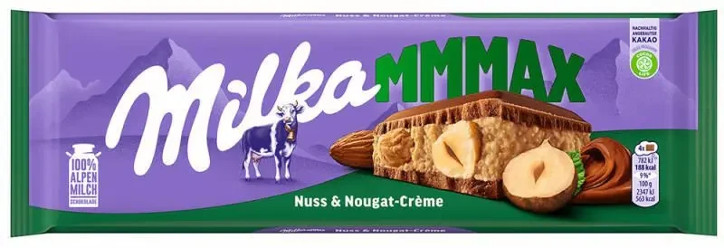 Шоколад MILKA Max Nuss Nougat Creme 300г, фото 1