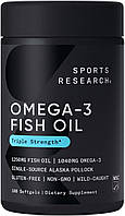 Sports Research Triple Strength Omega-3 Fish Oil 1250mg 180 гелевых капсул