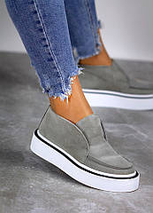 Напівчеревики жіночі RANT сіра замша 8027-28