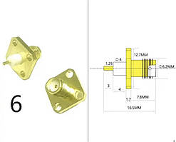 Роз'єм панельного кріплення SMA female (мама)
