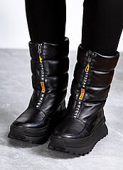 Зимові черевики дутики шкіряні 8059-28. розміри 36- 40