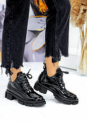 Напівчеревики жіночі чорна лак-шкіра Розміри 36-40