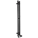 Рушникосушка електрична Flyme EF Duet Black R (терморегулятор, таймер) праве підключення, фото 2