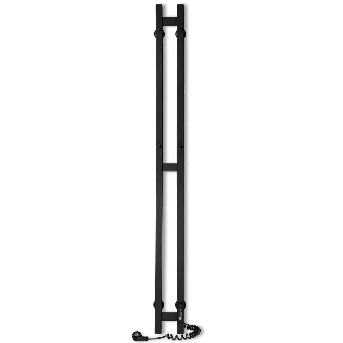 Рушникосушка електрична Flyme EF Duet Black R (терморегулятор, таймер) праве підключення, фото 1