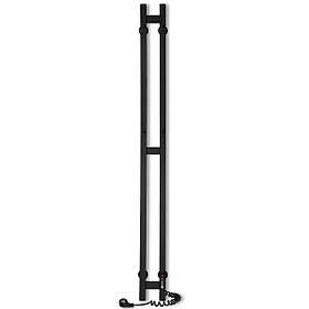 Рушникосушка електрична Flyme EF Duet Black R (терморегулятор, таймер) праве підключення