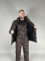 Очень теплый мужской зимний костюм комбинизон мембрана "Аляска" Лес микс