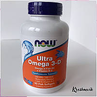 Now Ultra omega 3-D, Ультра омега 3-D, 90 рибних капсул