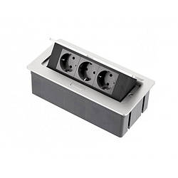 Подовжувач GTV SOFT SCHUKO x 3 розетки + дріт 1,5 метра з вилкою Алюміній