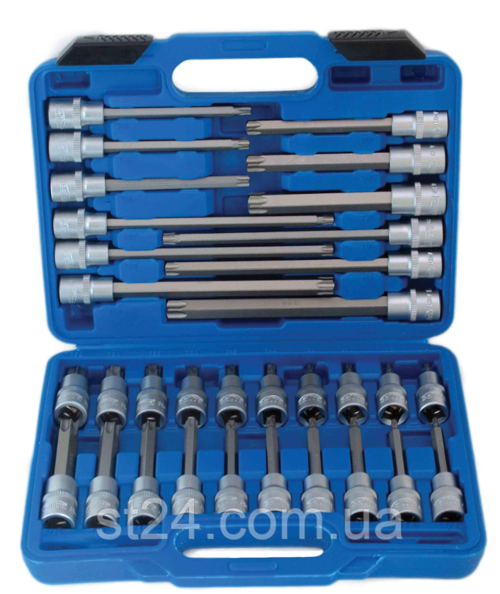 Набір екстрадовгих ключів TORX з насадками 1/2"-32ед. SATRA S-ST3212