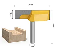 Фреза АВ-07 по дереву для выравнивания поверхности для слэбов широкая плоская пазовая (хвостовик 8мм)