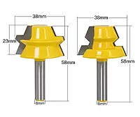 Комплект фрез СА-51 по дереву для углового сращивания пара 2 штуки (бочковые, фальшбрус) - хвостовик 8мм