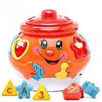 Детская развивающая музыкальная игрушка "Весёлый Горшочек", Limo Toy (0915UA) Красный, От 12 мес, Сортер
